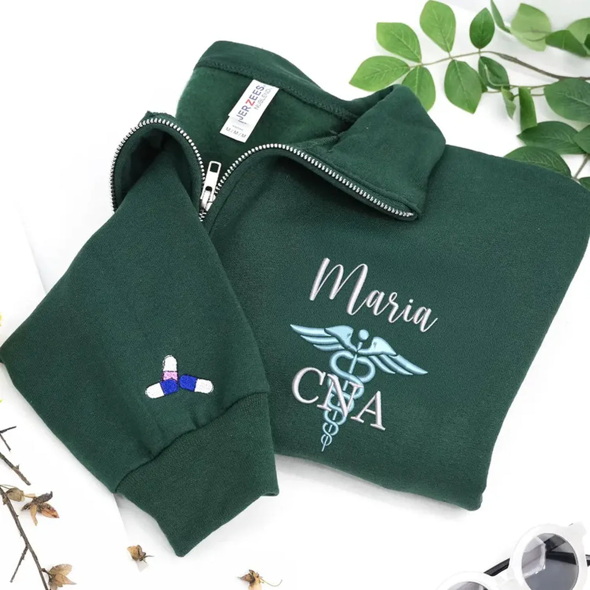 Personalized Embroidered CNA Quarter Zip, Custom Name Nursing Assistant Pullover, Appreciation Week Gifts