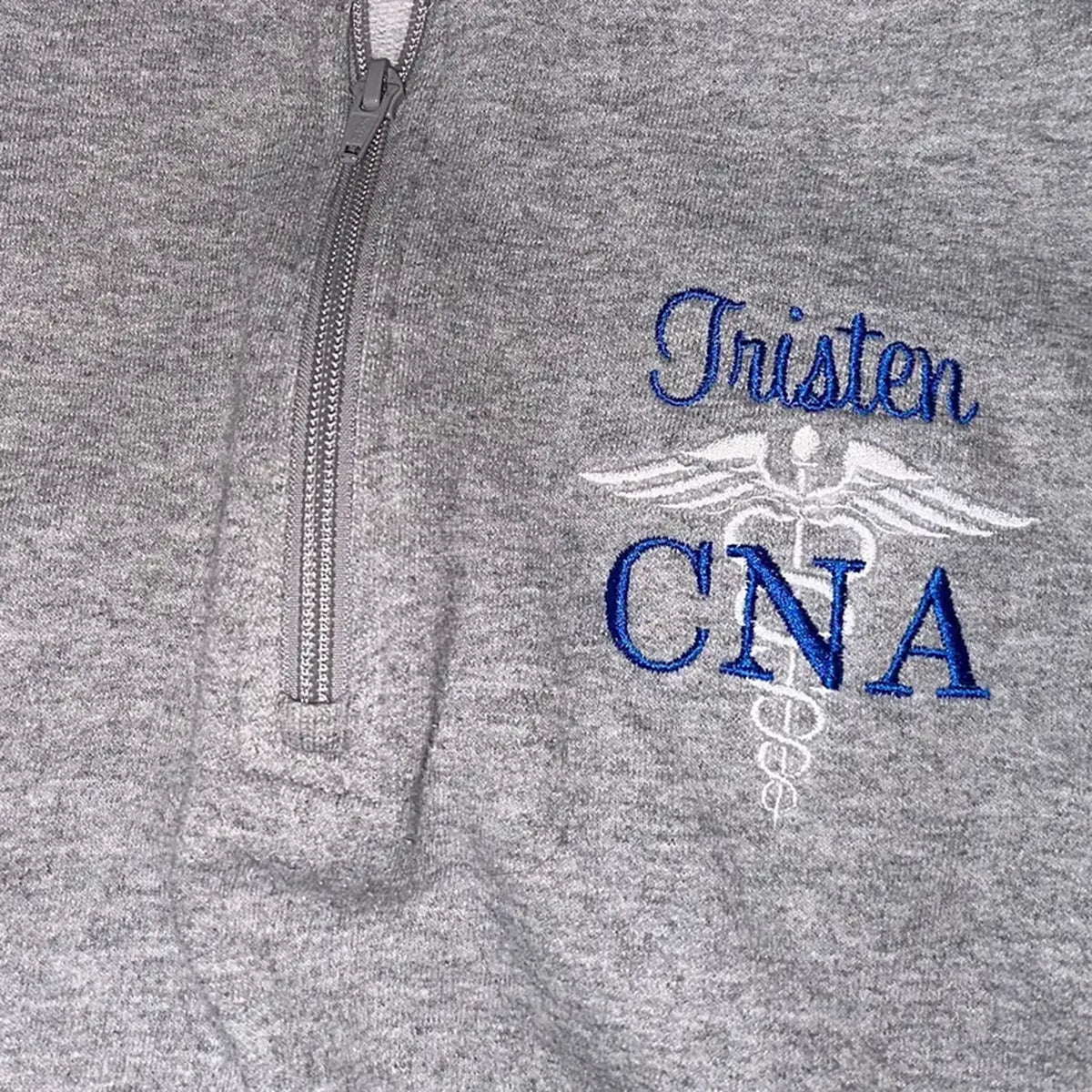 Personalized Embroidered CNA Quarter Zip, Custom Name Nursing Assistant Pullover, Appreciation Week Gifts