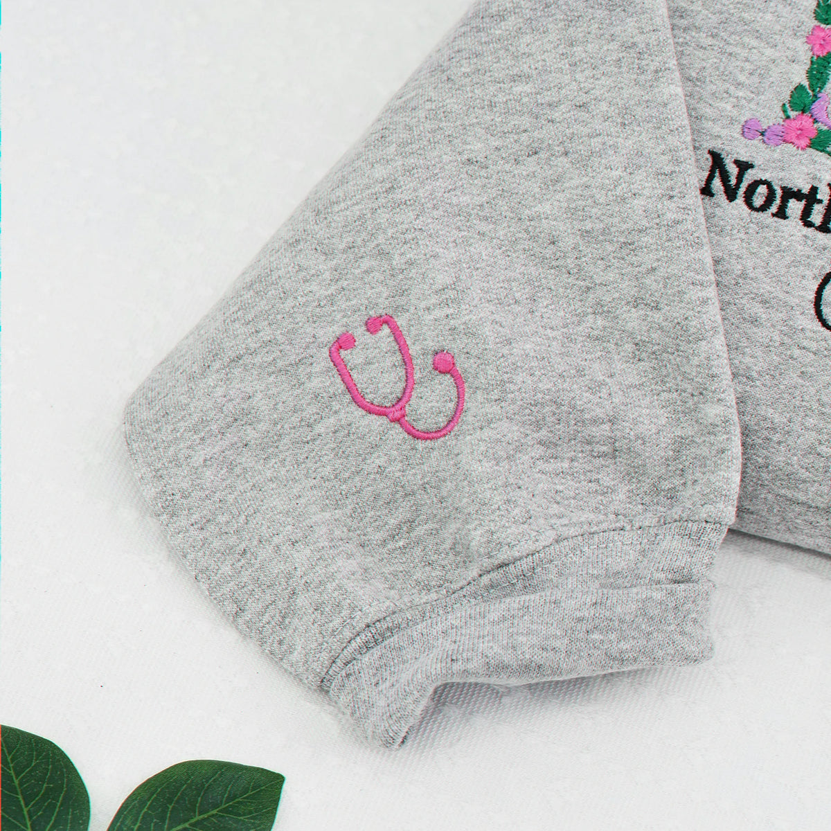 Custom Floral Nursing School Sweatshirt for Sister, Personalized College Gift