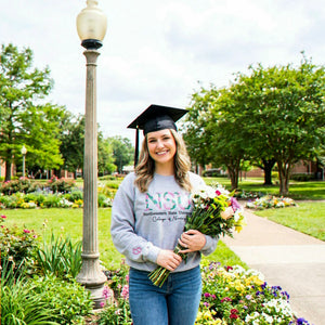 Custom Floral Nursing School Sweatshirt for Sister, Personalized College Gift