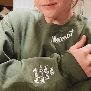Custom Embroidered Aunt Life Sweatshirt with Children Names on Sleeve