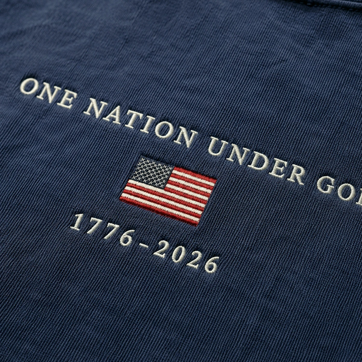 USA 250th Shirt Anniversary Christian Shirt, Embroidered Flag Comfort Colors Tee