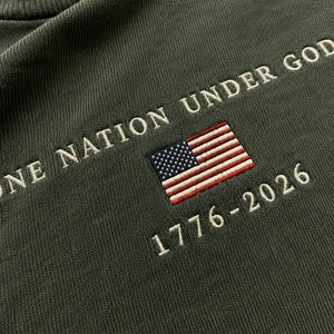 USA 250th Shirt Anniversary Christian Shirt, Embroidered Flag Comfort Colors Tee
