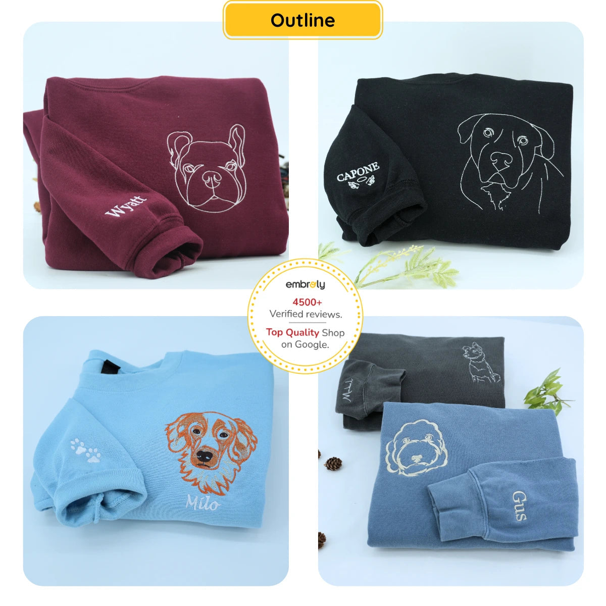 Personalized Best Dog Dad Ever Sweatshirt, Embroidered Gift for Proud Dog Dad