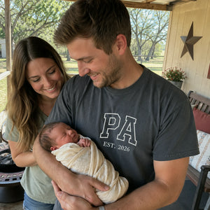 Custom Pa Embroidered T-Shirt or Sweatshirt  -  Rustic Country Father's Day Gift for Dad from Wife, Mom, or Sister