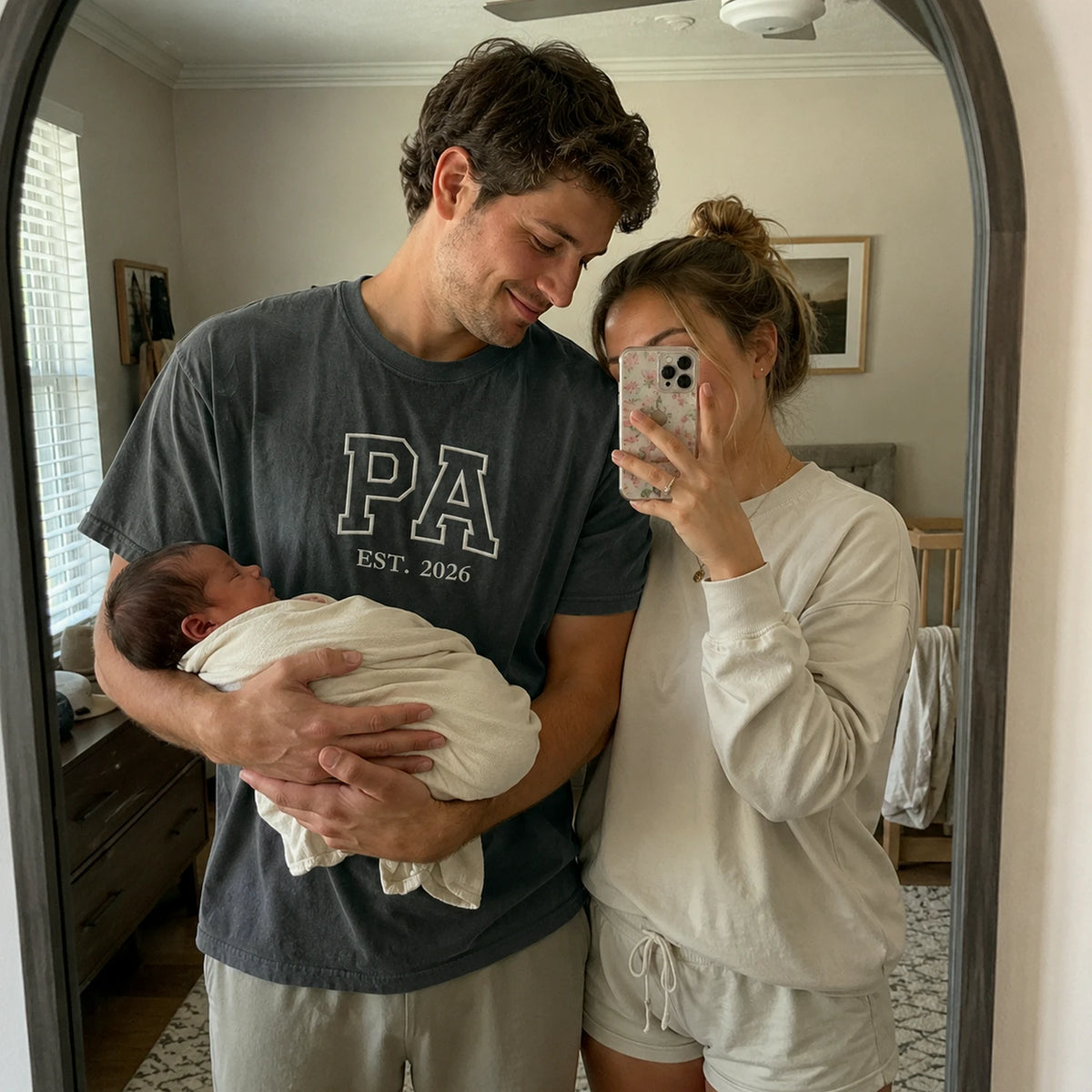 Custom Pa Embroidered T-Shirt or Sweatshirt  -  Rustic Country Father's Day Gift for Dad from Wife, Mom, or Sister