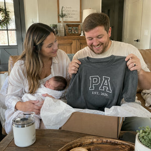 Embroidered Gift for Father, Dad, Dada with Personalized Pa Est T-Shirt or Sweatshirt and Kid Name on Sleeve