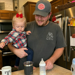 Personalized Papa Photo Line Art T-Shirt with Embroidered Outline Gift for Father's Day, Gift from Wife