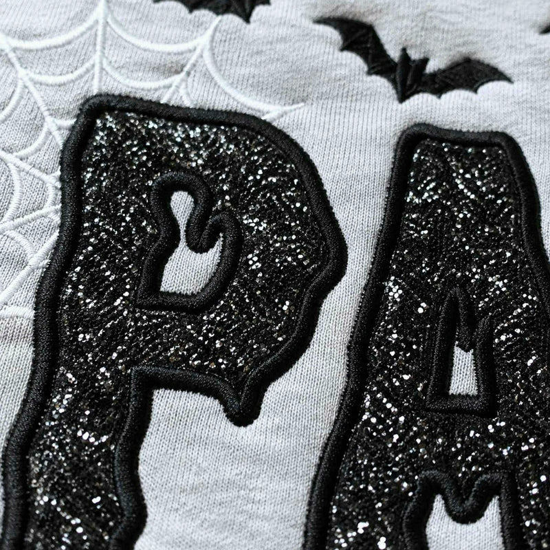 Papa Glitter Applique Halloween Sweatshirt, Spooky Papa Embroidered Crewneck, Fall Gift