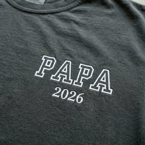 Papa and Mini Matching T-Shirt, Baby Onesie or Set - Embroidered Embroidered First Father’s Day Gift for New Dad