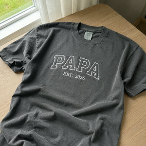 Papa Embroidered Sweatshirt or T-Shirt for New Dad - Father's Day Gift for Husband from Wife, Daughter, Son or Kids