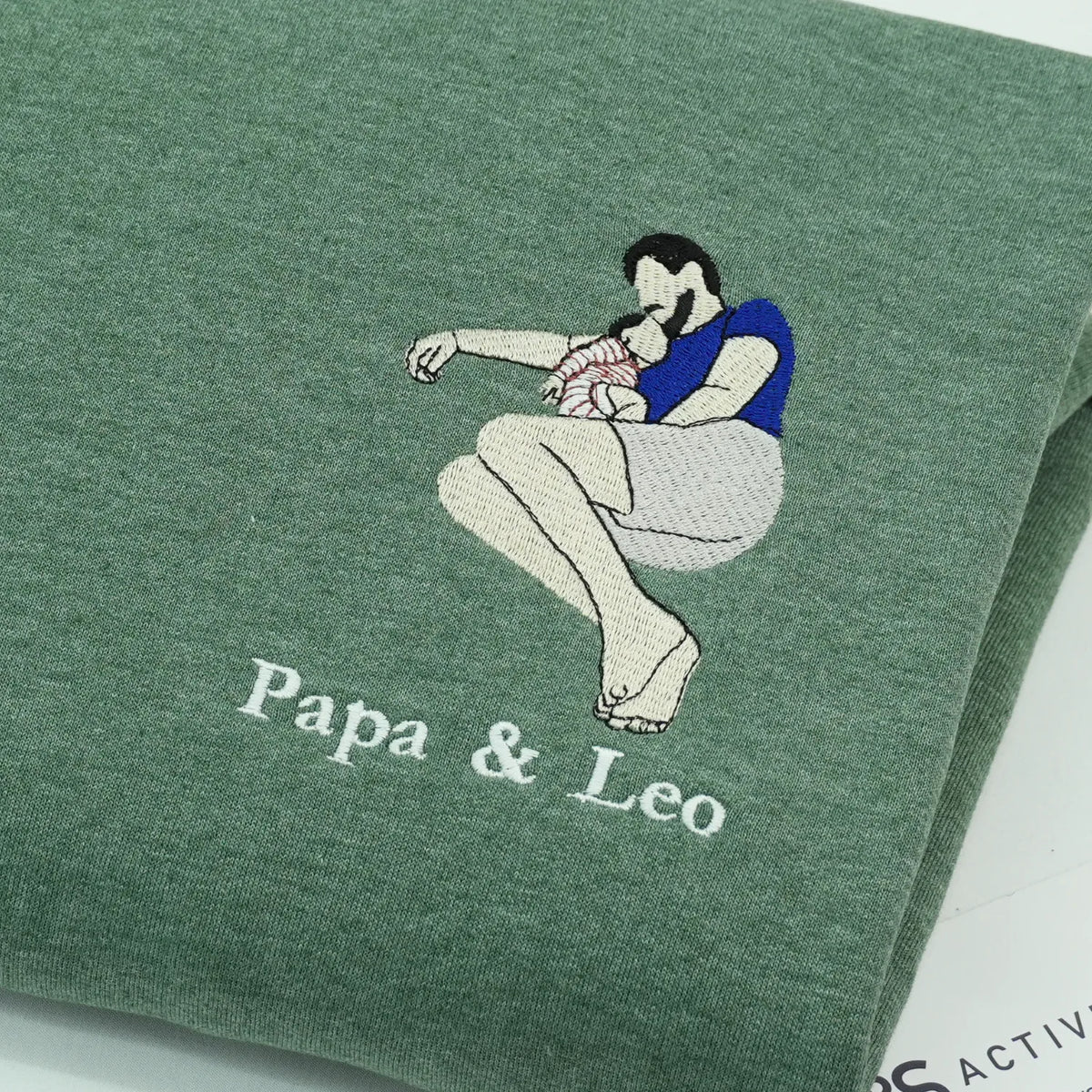 Custom Papa Photo Portrait Sweatshirt Hoodie - Personalized Fathers Day Gifts, Unique Gifts for Dad