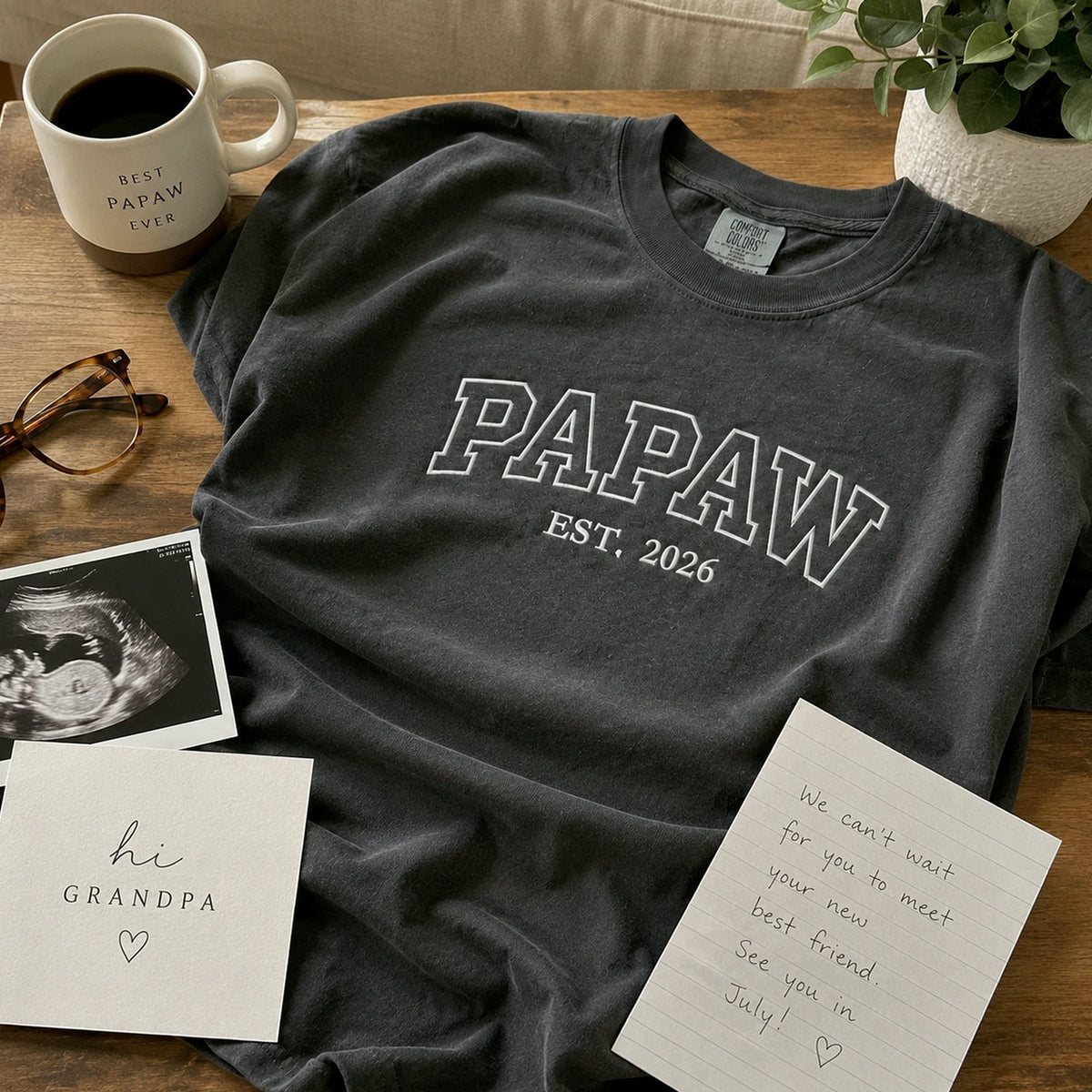 Papaw Embroidered Sweatshirt or T-Shirt - Southern Grandpa Father's Day Gift for Pawpaw from Grandkids, Wife, Daughter-in-Law
