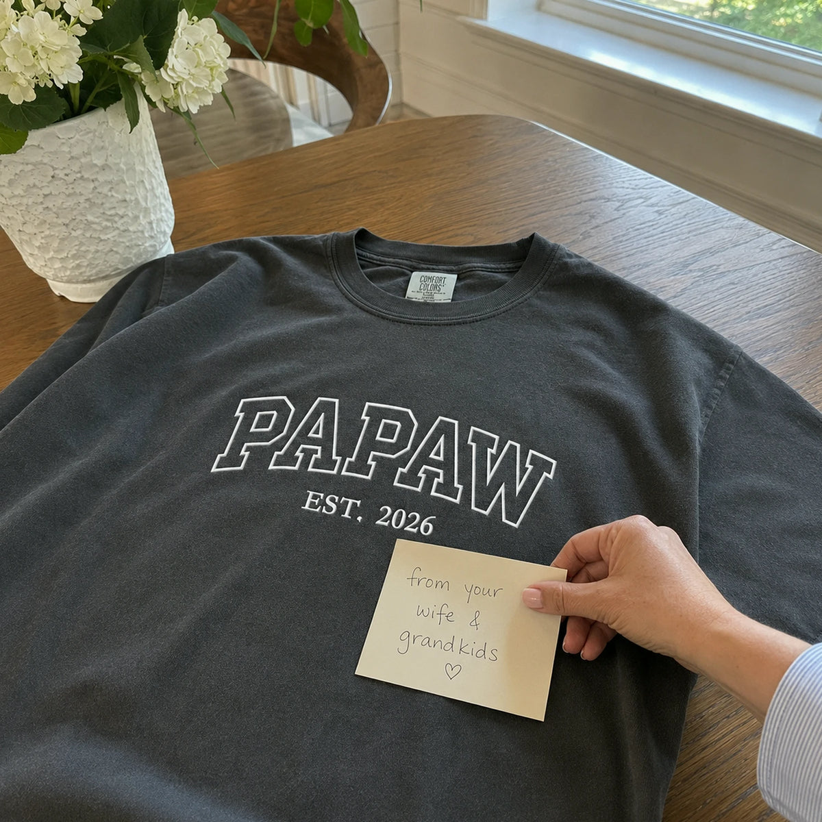 Papaw Embroidered Sweatshirt or T-Shirt - Southern Grandpa Father's Day Gift for Pawpaw from Grandkids, Wife, Daughter-in-Law