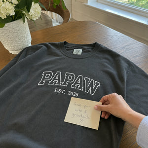 Papaw Embroidered Sweatshirt or T-Shirt - Southern Grandpa Father's Day Gift for Pawpaw from Grandkids, Wife, Daughter-in-Law