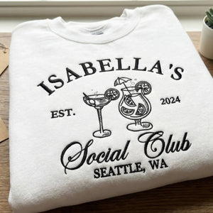 Custom Embroidered Bridal Party Luxury Bachelorette Sweatshirt or Hoodie