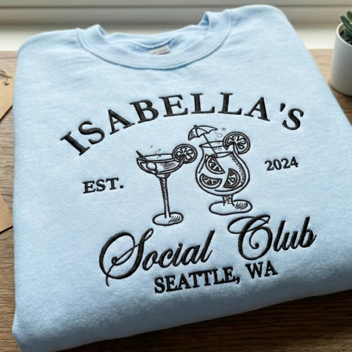 Custom Embroidered Bridal Party Luxury Bachelorette Sweatshirt or Hoodie