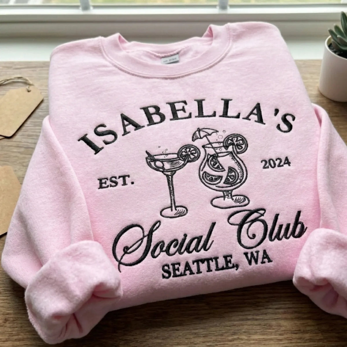 Custom Embroidered Bridal Party Luxury Bachelorette Sweatshirt or Hoodie