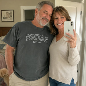 Pawpaw T-Shirt or Sweatshirt Embroidered for for New Grandpa - Father’s Day Gift from Wife or Daughter-in-Law