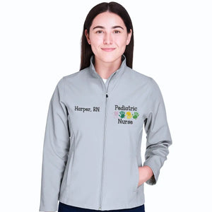 Personalized embroidered pediatric nurse jacket with nurse’s name – gift for women in child healthcare