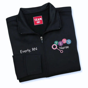Personalized embroidered pediatric nurse jacket with nurse’s name – gift for women in child healthcare