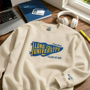 Sand Embroidered Sweatshirt pennant college, Back to School Gift