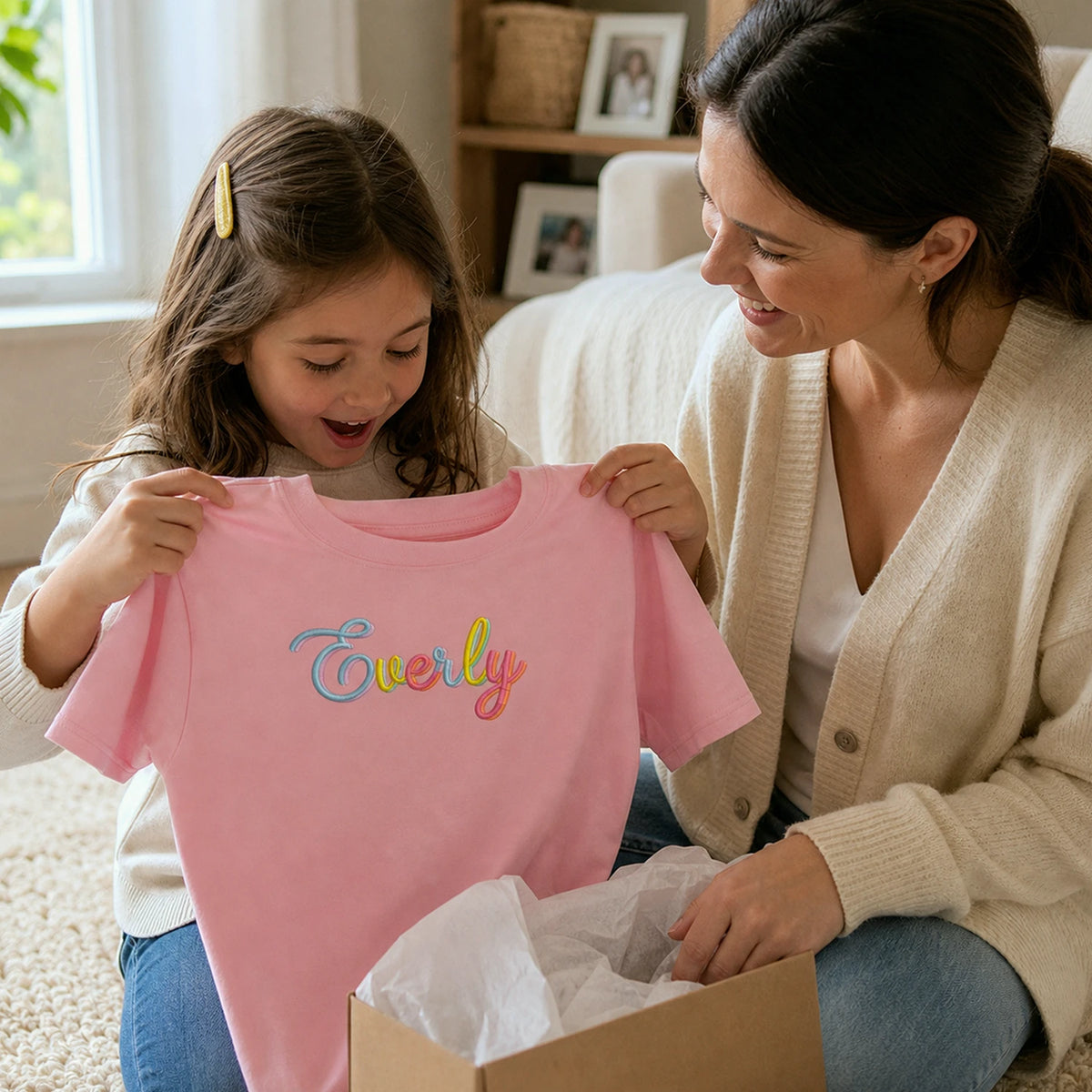 Personalized First Day of Elementary T-shirt for 1st Grade Kids - Embroidered Rainbow Name Tee, First School Day Outfit
