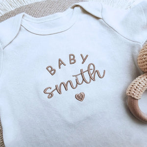 Personalized Baby Onesie with Name, Baby Reveal Bodysuit, Coming Home Gift for New Mom
