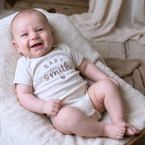 Personalized Baby Onesie with Name, Baby Reveal Bodysuit, Coming Home Gift for New Mom