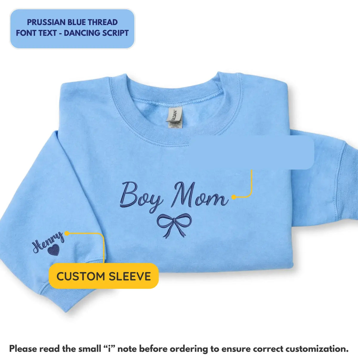 Personalized boy mom sweatshirt embroidered with kids names cozy custom gift for mothers day