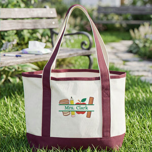 Embroidered Special Education Teacher Tote Bag - Personalized Name, Birthday Gift for Her
