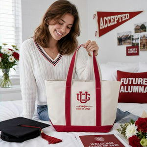 Personalized College Logo Embroidered Tote Bag with Teacher Name, Class of Year