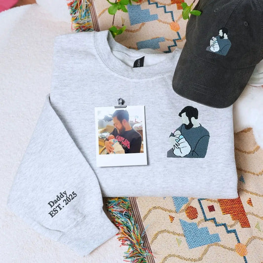 Custom sweatshirt and hat gift set for proud dad with Father's Day message