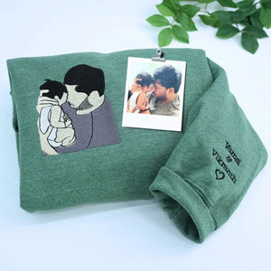 Custom sweatshirt and hat gift set for proud dad with Father's Day message