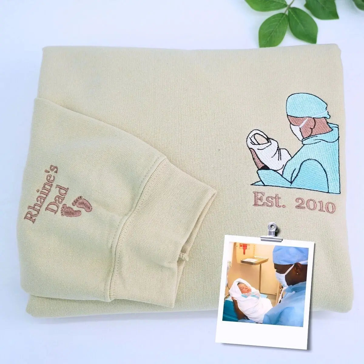 Custom sweatshirt and hat gift set for proud dad with Father's Day message