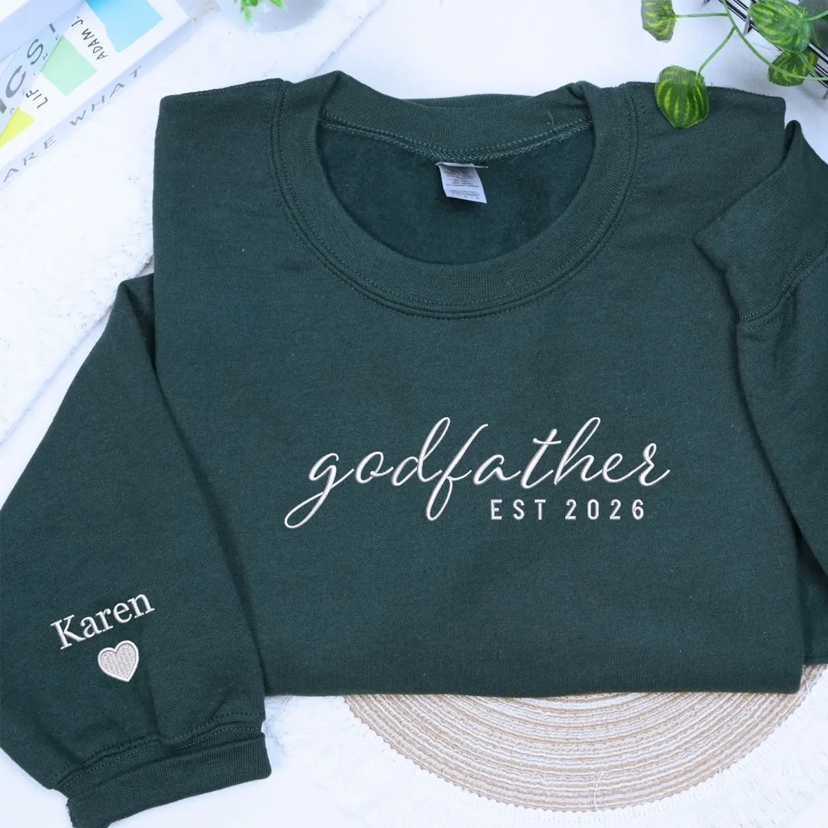 Personalized dad hoodie embroidered with child name and Dad EST year gift for new fathers