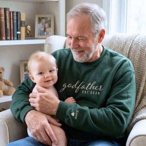 Personalized dad hoodie embroidered with child name and Dad EST year gift for new fathers