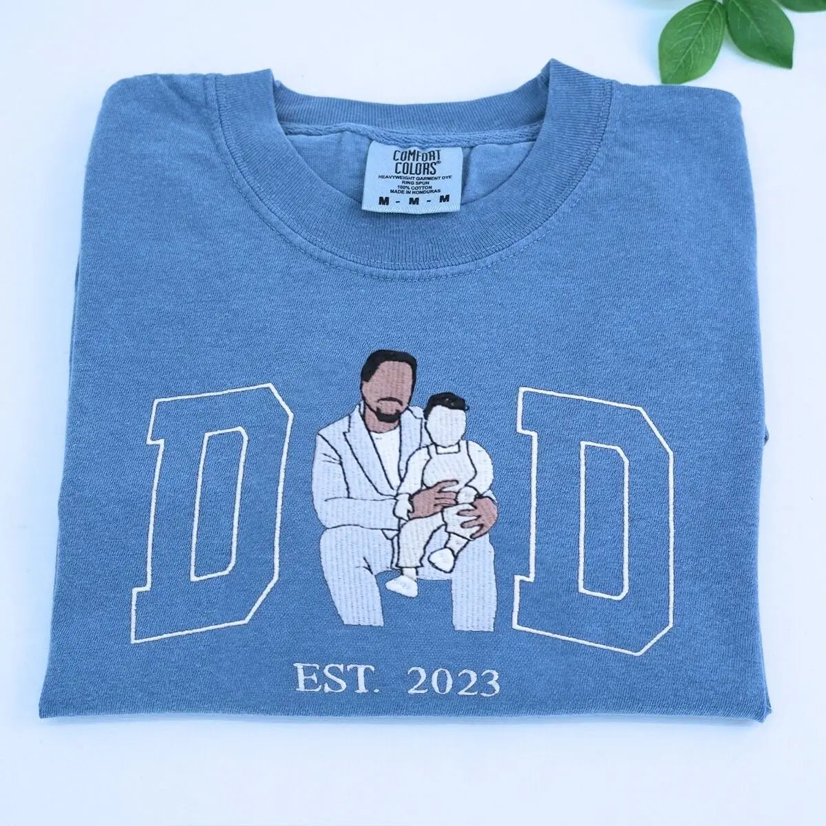 Embroidered dad and son shirt personalized with photo - unique Father’s Day gift