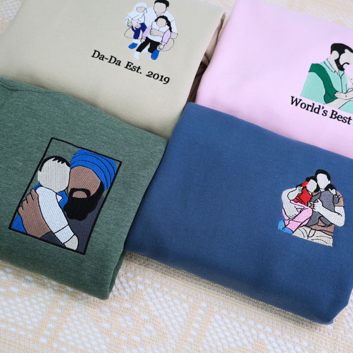Embroidered dad and son shirt personalized with photo - unique Father’s Day gift