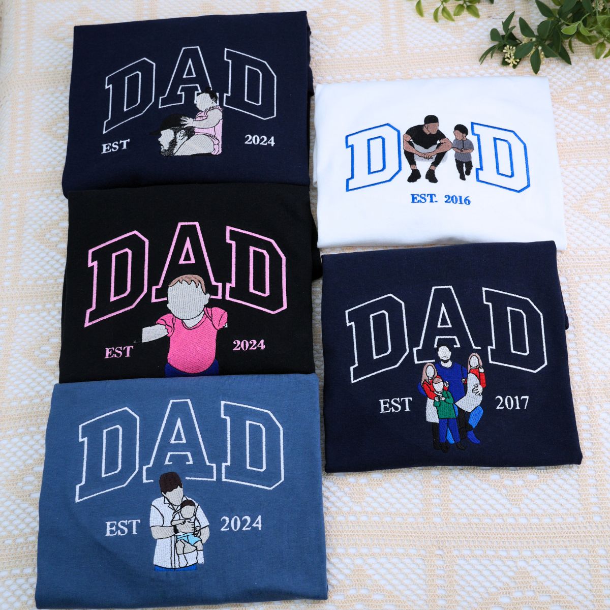 Embroidered dad and son shirt personalized with photo - unique Father’s Day gift