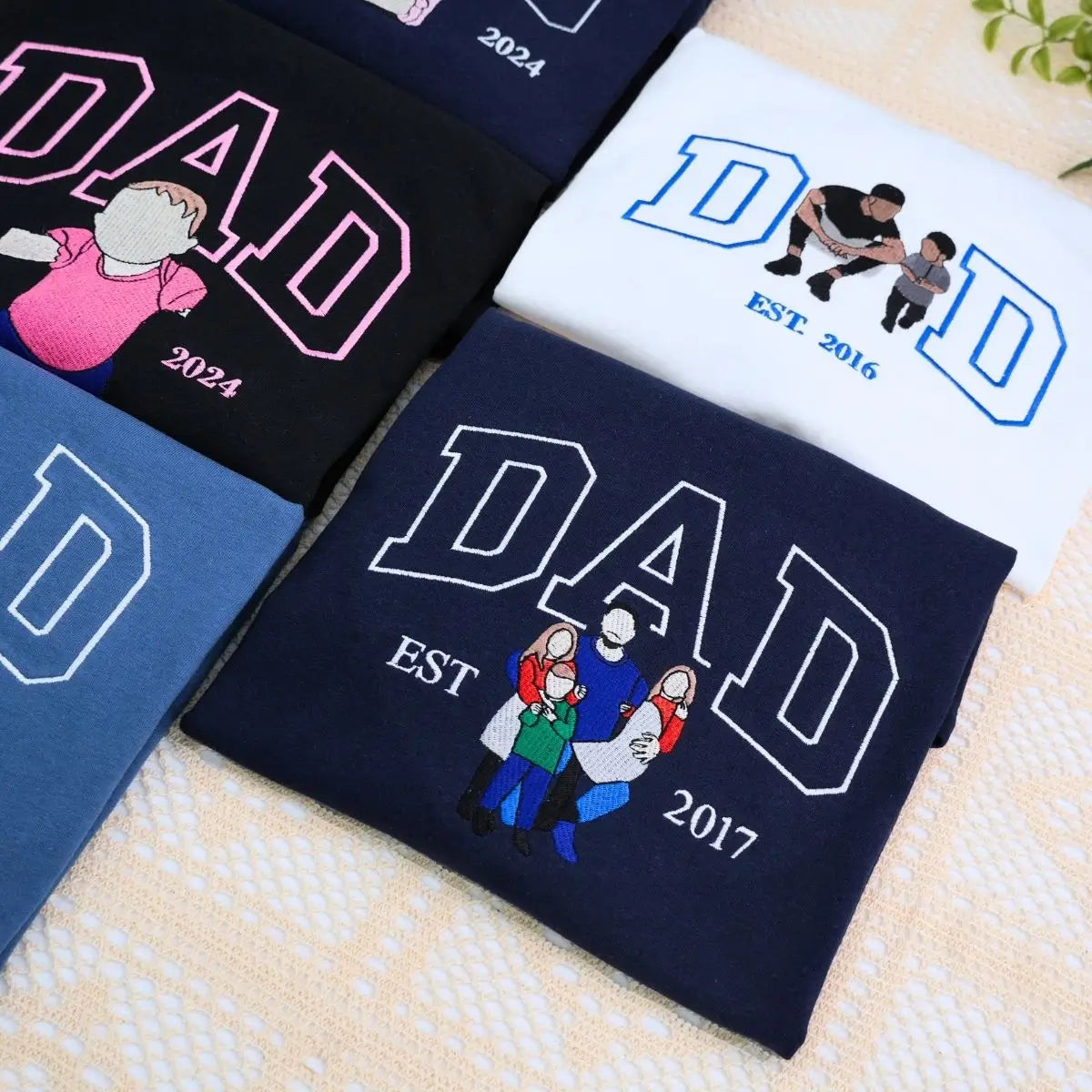 Custom Father’s Day hoodie with embroidered nickname and family photo