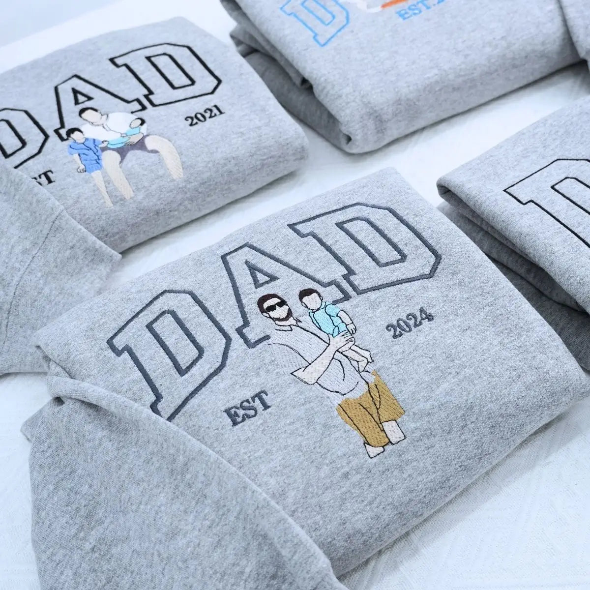 Custom Father’s Day hoodie with embroidered nickname and family photo
