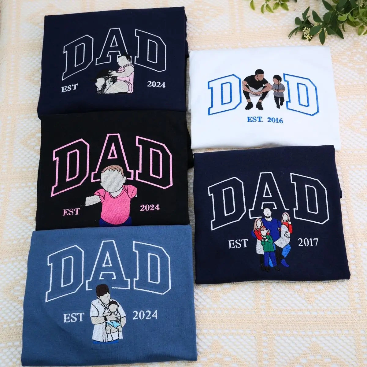 Custom Father’s Day hoodie with embroidered nickname and family photo