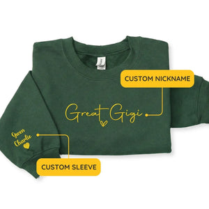 Personalized Great Gigi sweatshirt embroidered with grandkids names custom grandma gift