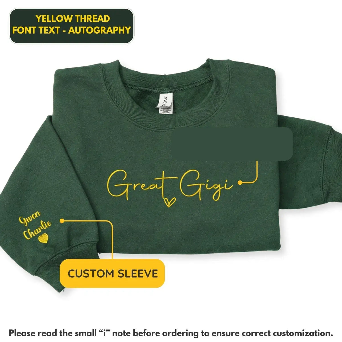 Personalized Great Gigi sweatshirt embroidered with grandkids names custom grandma gift