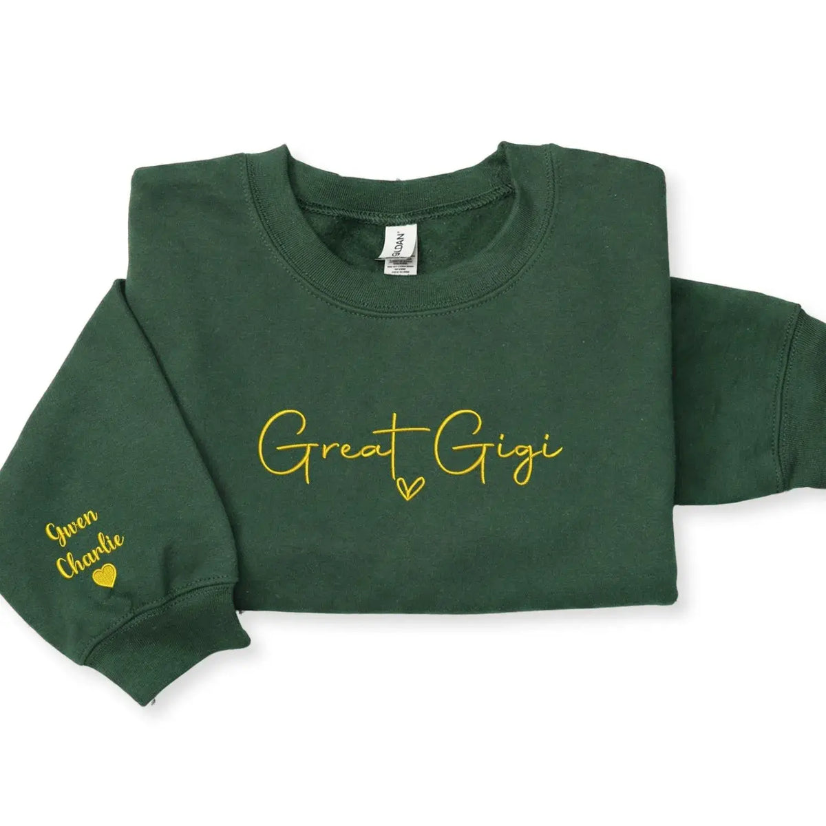 Personalized Great Gigi sweatshirt embroidered with grandkids names custom grandma gift