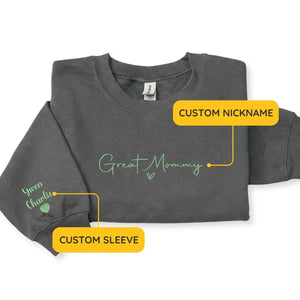 Custom embroidered grandma sweatshirt with kids names personalized Mother's Day gift for mom or grandmother