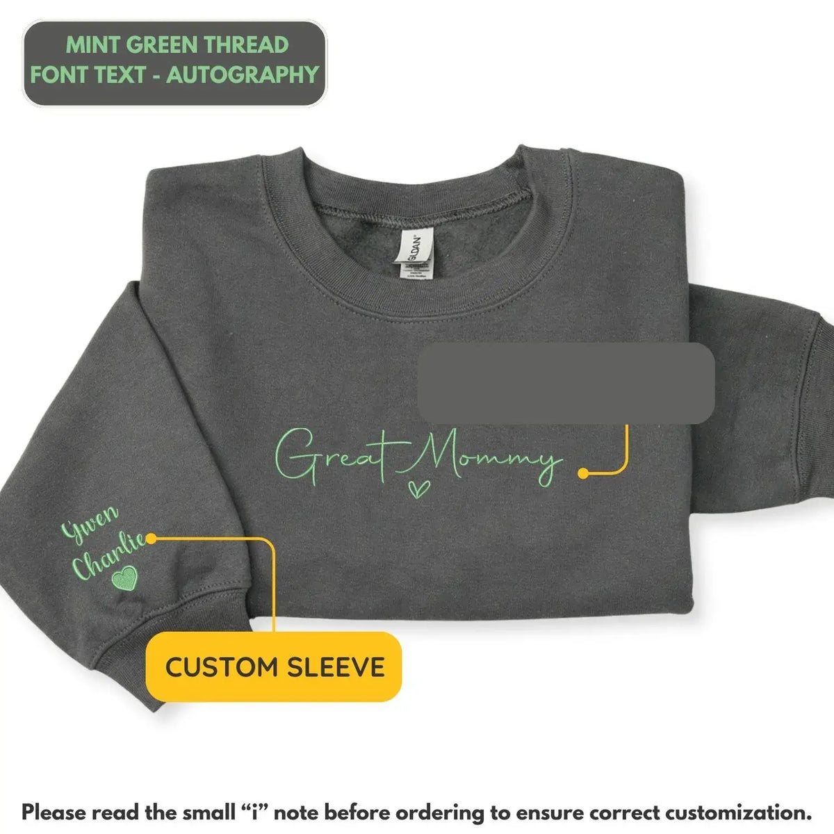 Custom embroidered grandma sweatshirt with kids names personalized Mother's Day gift for mom or grandmother