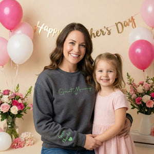 Custom embroidered grandma sweatshirt with kids names personalized Mother's Day gift for mom or grandmother