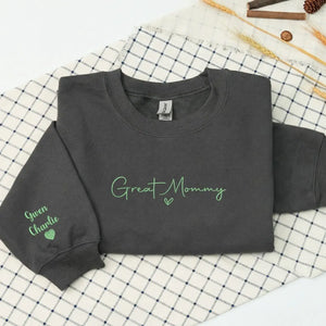 Custom embroidered grandma sweatshirt with kids names personalized Mother's Day gift for mom or grandmother